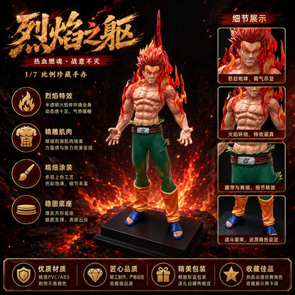 27cm Naruto Shippuden Might Guy Eight Gates Released Night Kai Figurine Red Flame Effect High Detail PVC Action Figure Home Orna