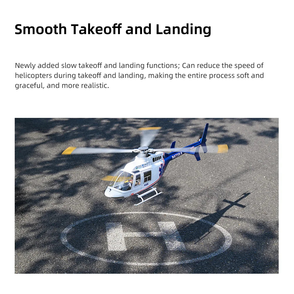 FLY WING Bell407 Scale Helicopter ACE GPS 470 Class Bell 407 6CH Helicopter with LED Light