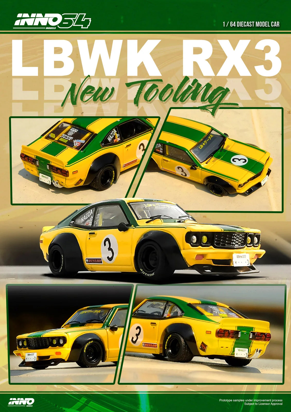 INNO 1:64 R89C 190E RX7 F40 S2000 R35 Diecast Model Car