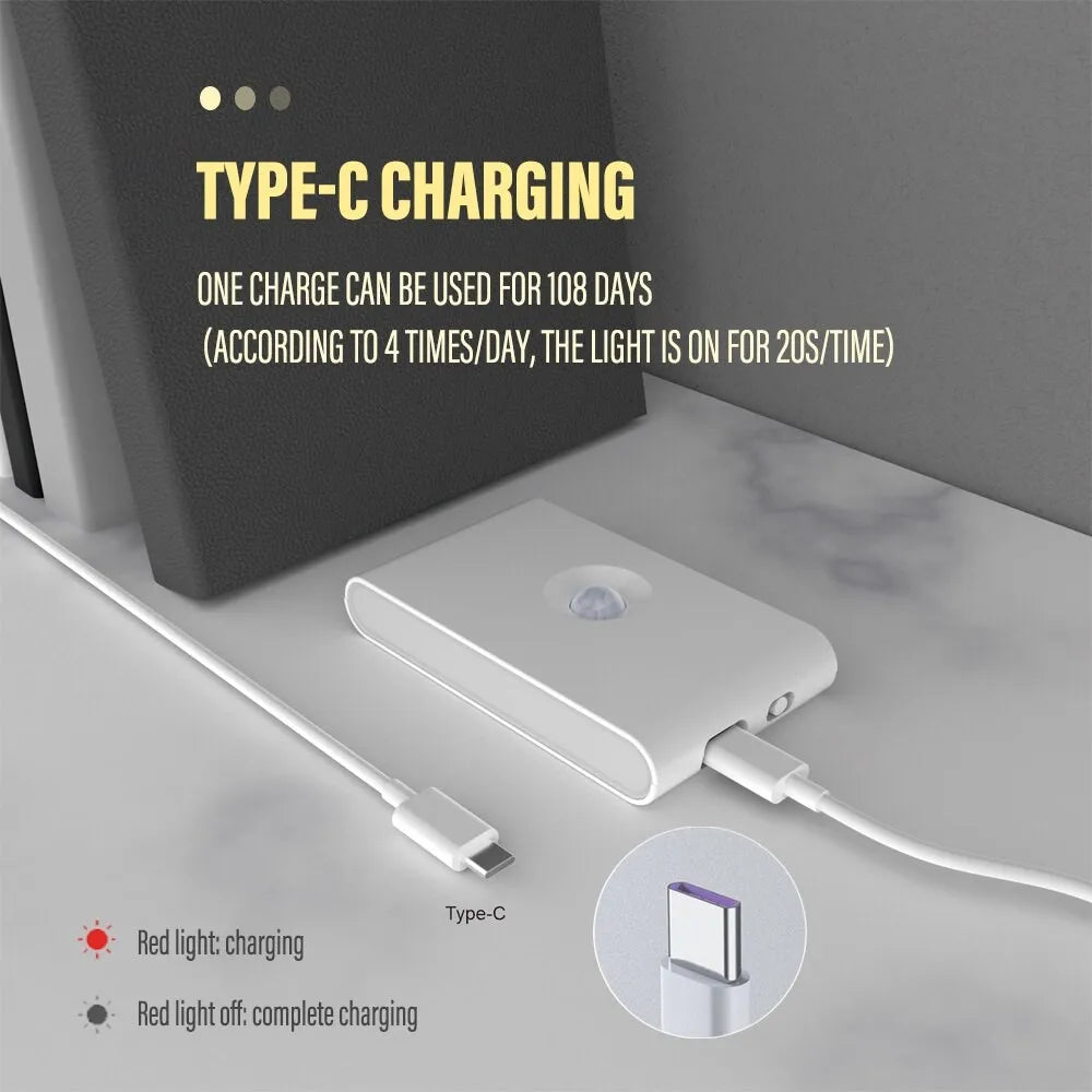 LED Wall Lamp Motion Sensor Light Wireless Night Light Type C Rechargeable Wall Mount Lights for Living Room Hallway Bedroom