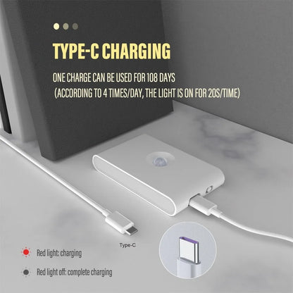 LED Wall Lamp Motion Sensor Light Wireless Night Light Type C Rechargeable Wall Mount Lights for Living Room Hallway Bedroom