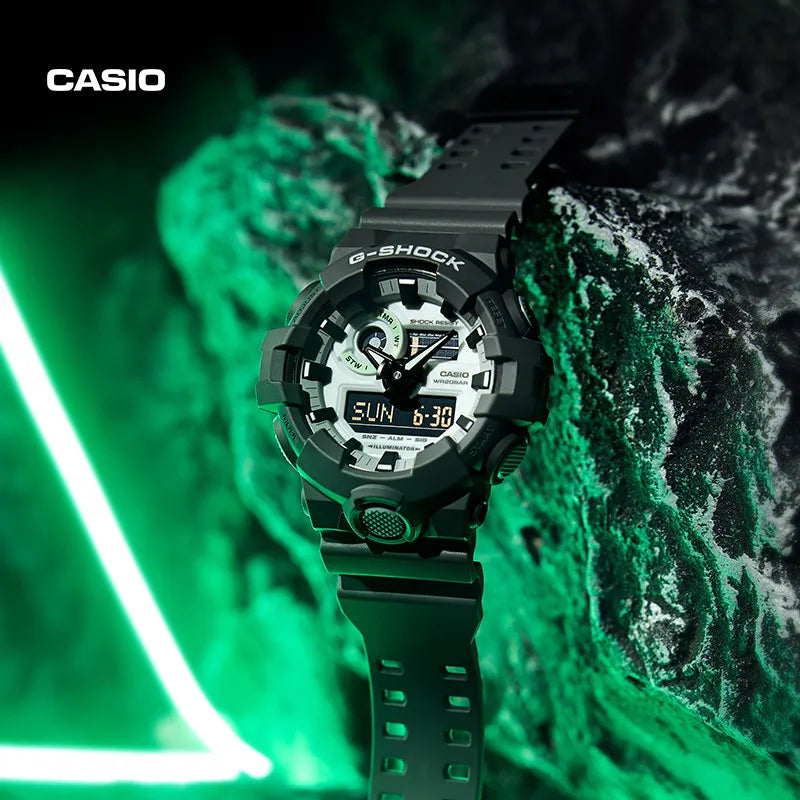 Casio G-SHOCK Night Glow Series Men's Watch with Gray Case, Shock Resistant