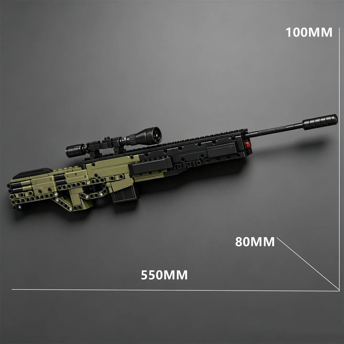 British AWM Sniper Rifle Building Block Model Gun —MOC Barrett Heavy Sniper Rifle