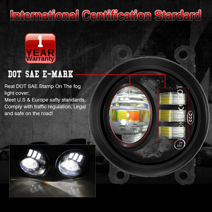2 Pieces 90MM Round Car Left + Right LED Lens Fog Light Assembly DRL 30W 3000LM For Porsche Macan (95B) 2014 2015 2016 2017 2018