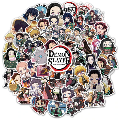 50/100PCS Demon Slayer Anime Stickers Waterproof Graffiti Decals for Luggage Skateboard Laptop Water Bottle DIY Decor
