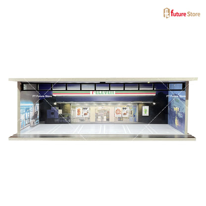 1/64 Scale Garage Scene Model Lighting Assembled Parking Lot Diorama Parking Place for Miniatures Figure Cars Display