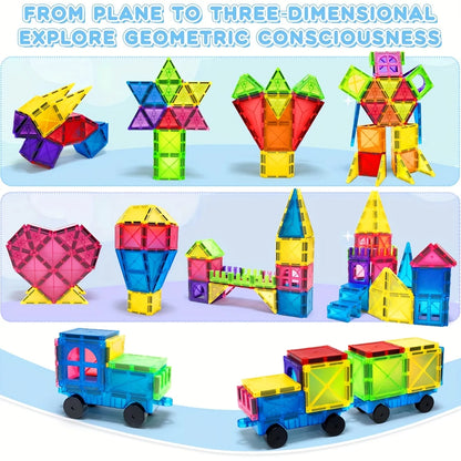 Magnetic building block toys, magnetic blocks, medium size stacked building and puzzle toys, creative and lively magnetic toys