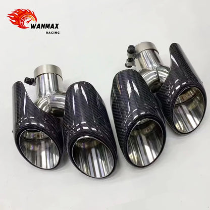 For Carbon Fiber Exhaust Tip for Porsche Macan (2014-2018), Direct Fit Glossy Muffler Tip Replacement, Performance Look Upgrade