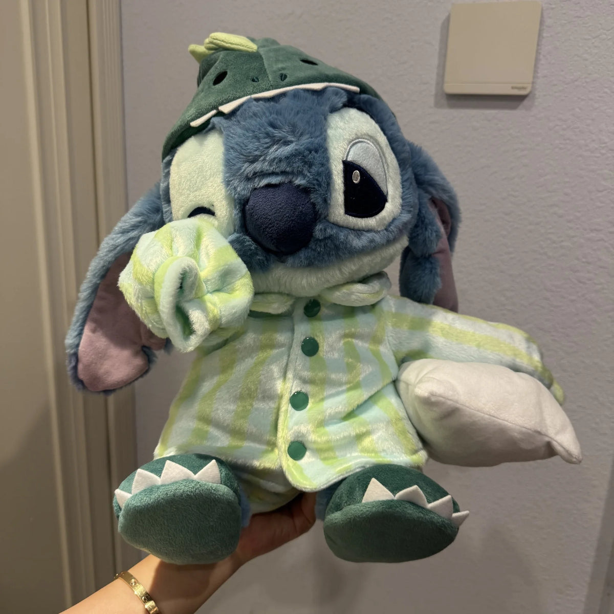 40cm Disney Dinosaur Pajama Sleepy Stitch Doll Interstellar Baby Plush Toy Doll Girl Birthday Gift