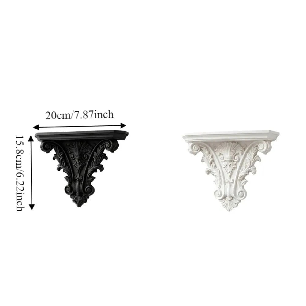 Creative 3D Printing Floating Shelf Unique Retro Gothic Wall Decor Carving Decorative Plant Display Stand Living Room