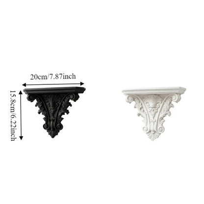 Creative 3D Printing Floating Shelf Unique Retro Gothic Wall Decor Carving Decorative Plant Display Stand Living Room