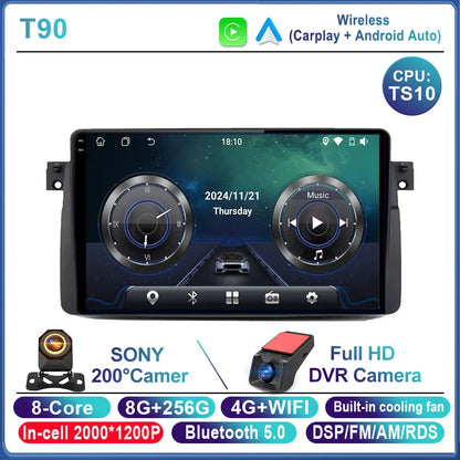 Android 16 Car Radio For BMW E46 M3 X5 1998-2006 Multimedia Video Player GPS 4G Carplay Auto Stereo RDS DSP DVD Head Unit WIFI