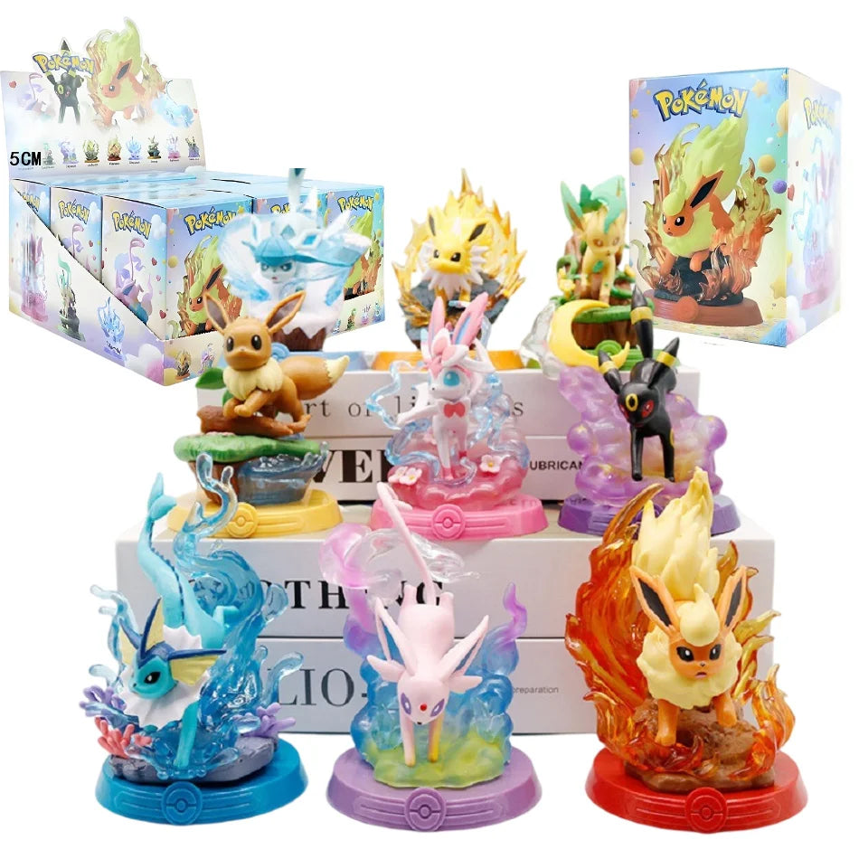 8 style Pokémon Action Doll Pikachu Adventure Eevee Blind Box Anime Model Desktop Decorations Pok é mon Toys Fans Birthday Gift