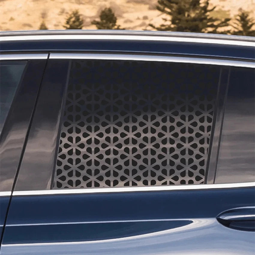 Car Side Window Honeycomb Matte Black Sticker For Triangular Window Decoration Vinyl Sticker Universal All Vehicle Accessories
