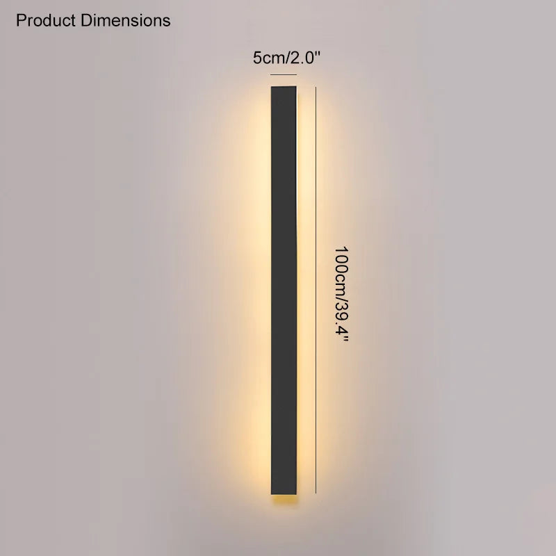 IP65 Waterproof Wall Lamp Minimalist LED Outdoor Wall Lamp Black Balcony Terrace Outdoor Wall Villa Garden Wall Washer Lamp
