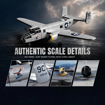 Volantex B25 Mitchell Bomber RC Fighter 2.4G 3CH Double Motor RC Plane One Key Aerobatic Aircraft XPILOT Stabilization