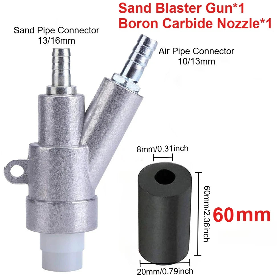 35/40/60/80mm Sand Blaster Gun Kit,Sandblaster Sandblasting Gun for Sandblast Blast Cabinet with Boron Carbide Nozzle