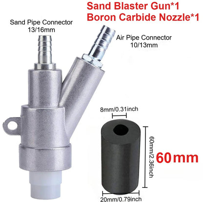35/40/60/80mm Sand Blaster Gun Kit,Sandblaster Sandblasting Gun for Sandblast Blast Cabinet with Boron Carbide Nozzle