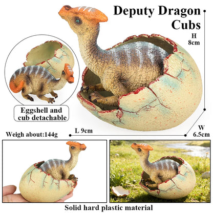 Oenux Classic Dinosaur Cubs T-Rex Saichania Spinosaurus Velociraptor  Pterosaur Cracked Dinosaur Egg Model Collection Kid Toy