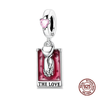 100% 925 Sterling Silver Tarot Collection Pendant DIY Hourglass Beads Fit Pandach Original Bracelet Women Jewelry Birthday Gift