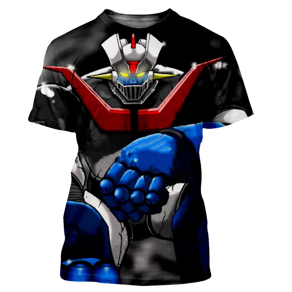 Mazinger Z T-Shirts Anime Robot 3D Print Men Women Short Sleeve T Shirts Oversized Streetwear Harajuku Tops Tees Man Clothing
