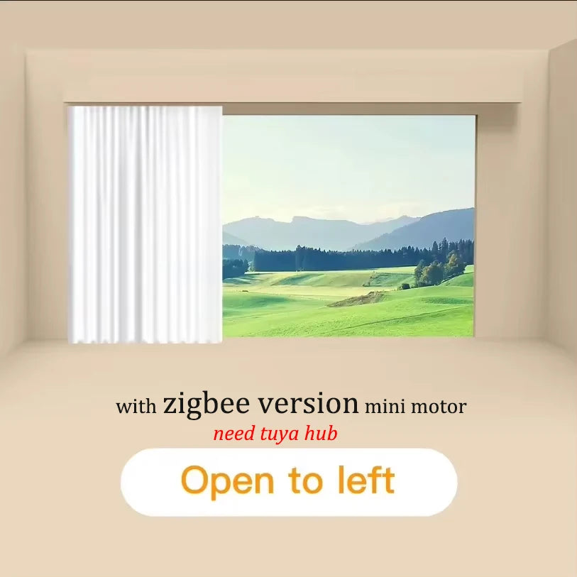Tuya Zigbee Mini Smart Curtain Motor Electric Curtain Automatic System Rail Rod Support Alexa Alice Google Assistant Smartlife