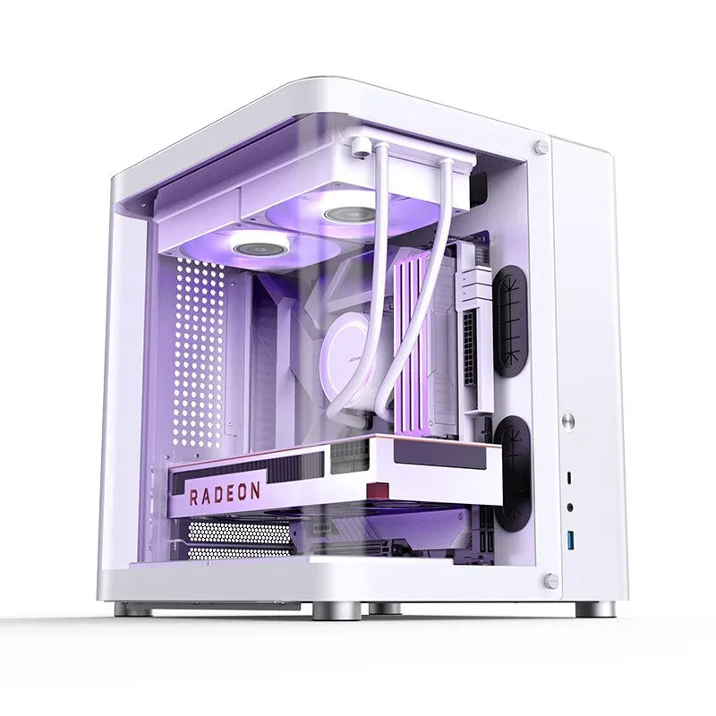 Jonsbo TK-1 Version 2.0 M-ATX ITX Case Ring Tempered Glass Side Penetration E-sports Seaview Room Desktop Computer Small Chassis