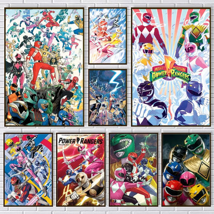 Mighty Morphin Power Rangers Poster PP Paper Decorative Wall Art for Living RoomsBedrooms Bars Cafes Stylish Home Decor Gift