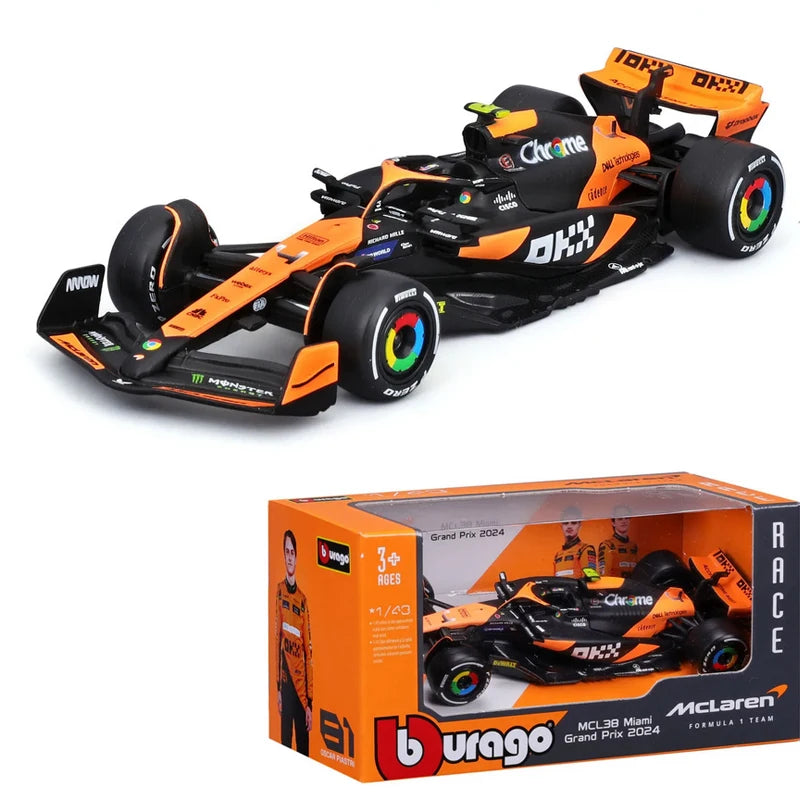 New 2024 Bburago F1 1:43 Bwt Alpine A524 Two Color Blue Pink Alloy Miniature Diecast Model #10 #31 Formula Car Model Toys Gift