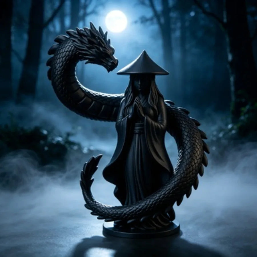 Oriental Dragon Guardian Statue Prayer Statue Traditional Oriental Dragon Sculpture Zen Tea Room Desktop Decoration Art Gift