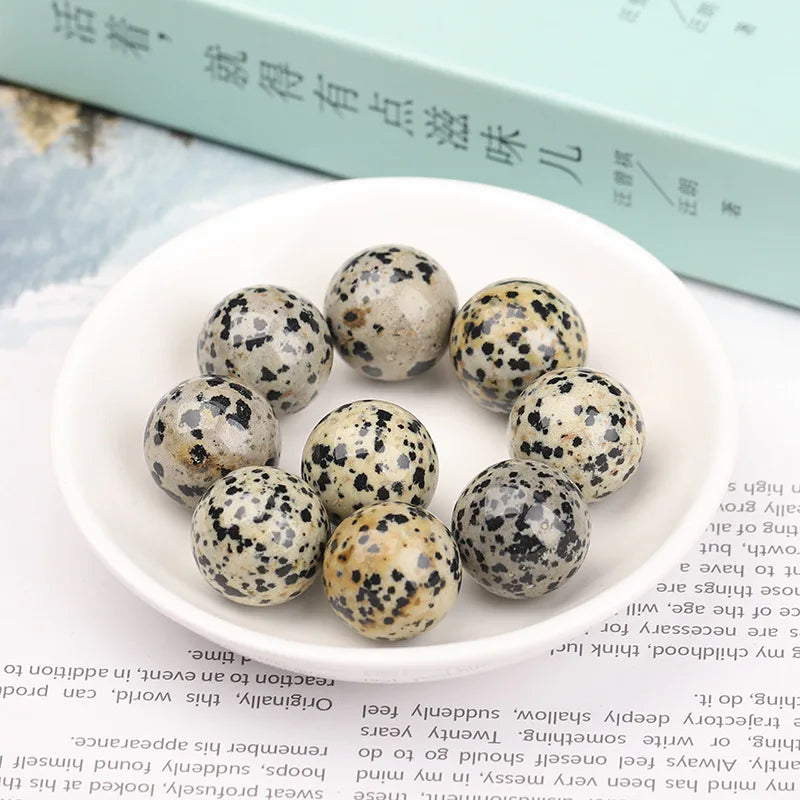 16mm Natural Crystal Ball No Hole Beads, Polished Agate Gemstone Sphere Bulk for DIY Jewelry Crafts Home Decor Gifts