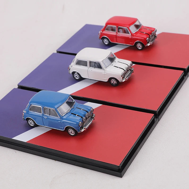 GCD 1:64 Austin Mini Cooper S White/Blue/Red Alloy Model Car