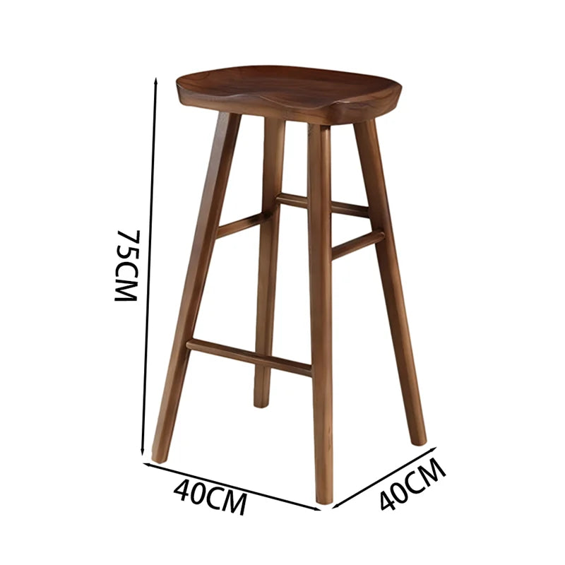 Nordic Bar Chair, Bar Stool, Solid Wood Home Chair, High Stool, Mobile Phone Store Stool, Modern Minimalist Bar Chair, Bar Stool