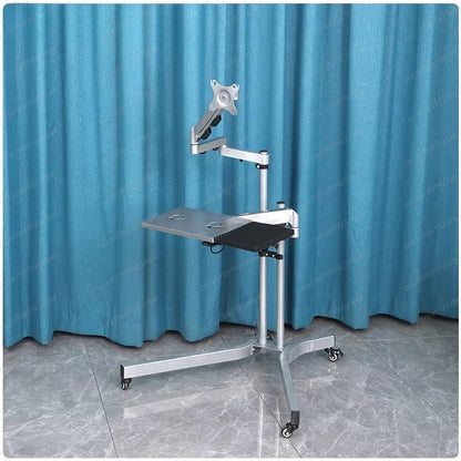 Multifunctional Lazy Bed Bedside Computer Desk Mobile Monitor Stand with Keyboard Bracket for Office Use