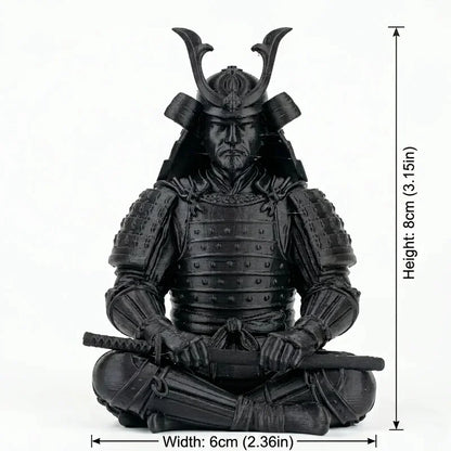 Mini Japanese Samurai Figurine 3D Printed Sitting Posture Bushido Warrior Statue Desktop Ornament Tea Tray Study Shelf Zen Decor
