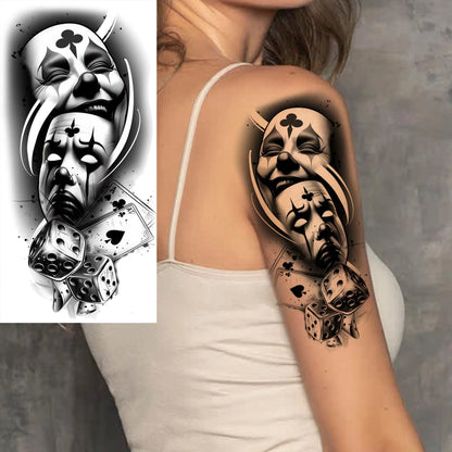 1 Sheets Chicano Prison Gangster Temporary Tattoos For Women Men Adults Fake Tattoo Sticker Water Transfer Self Adhesive Arm Leg