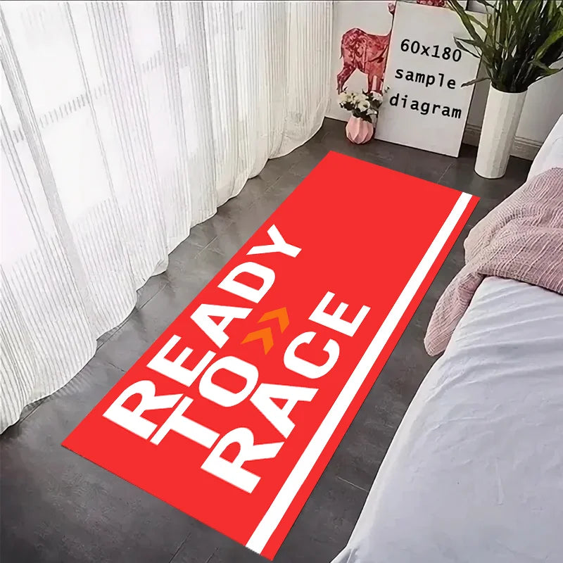 Ready To Race Front Floor Door Entrance Mat Motorcycle Carpet Garage Mat Racing Cool Moto Display Anti-slip Home Decoration Rug