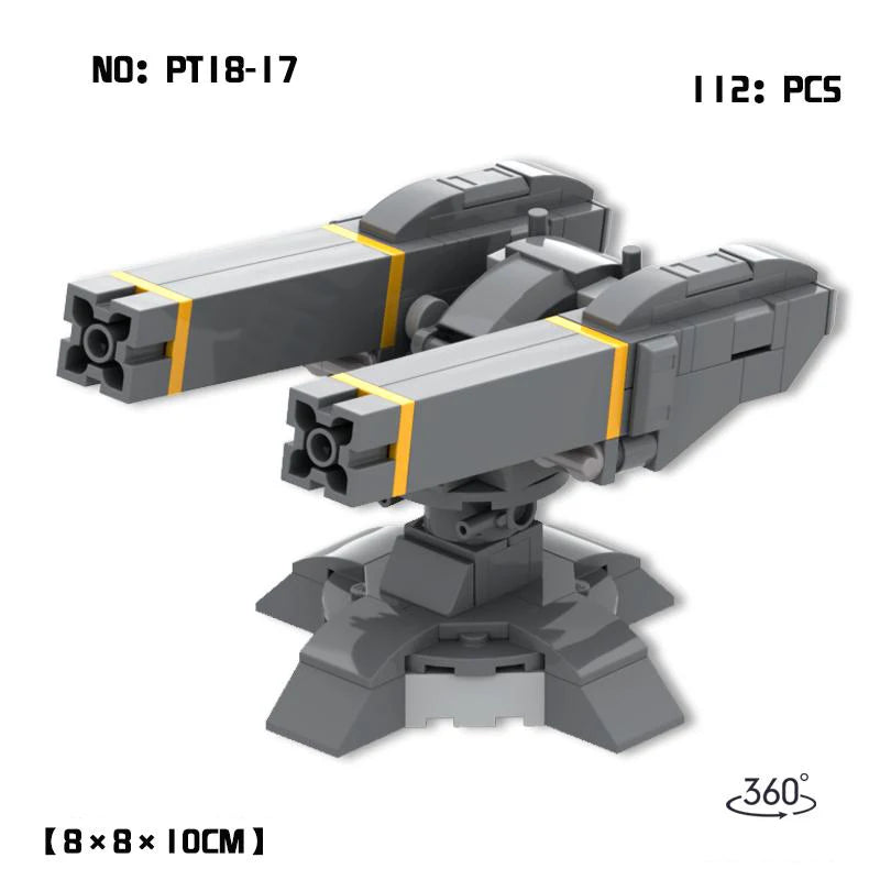 MOC Military Army building blocks Assembling cannon model toys Gatling Missile Railgun bazooka radar set children birthday gift