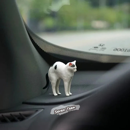 Cute Realistic Cat Figurine Car Decor Simulation Kitten Ornament For Dashboard Console Window Sill Auto Interior Accessory