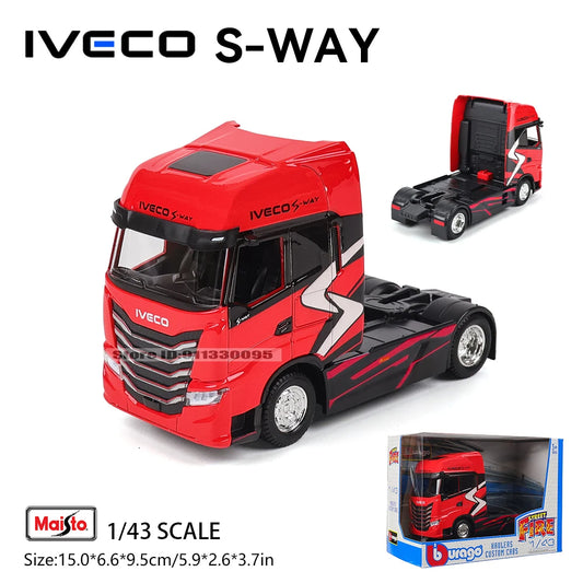 Bburago 1:43 lveco S-Way Transport vehicle front end Scania 770 S model simulation car model alloy car toy male collection gift