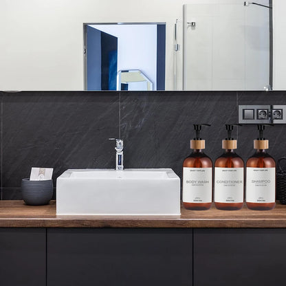 500ml Shampoo and Conditioner Bottles Dispenser 3 Pack Soap Shampoo Dispenser Bottles with Pump Conditioner Shower Container