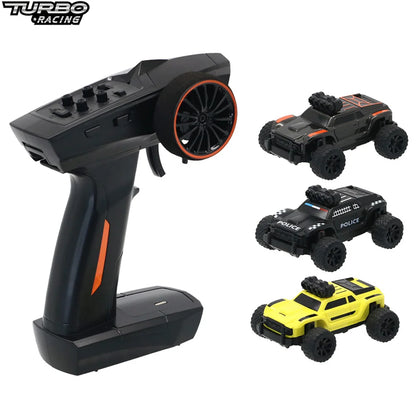 Turbo Racing 1:76 Baby Monster C81 C82 RC MINI Truck Car Monster Truck With Cool Lights Buggy RC Model Car Desktop Toy Gift
