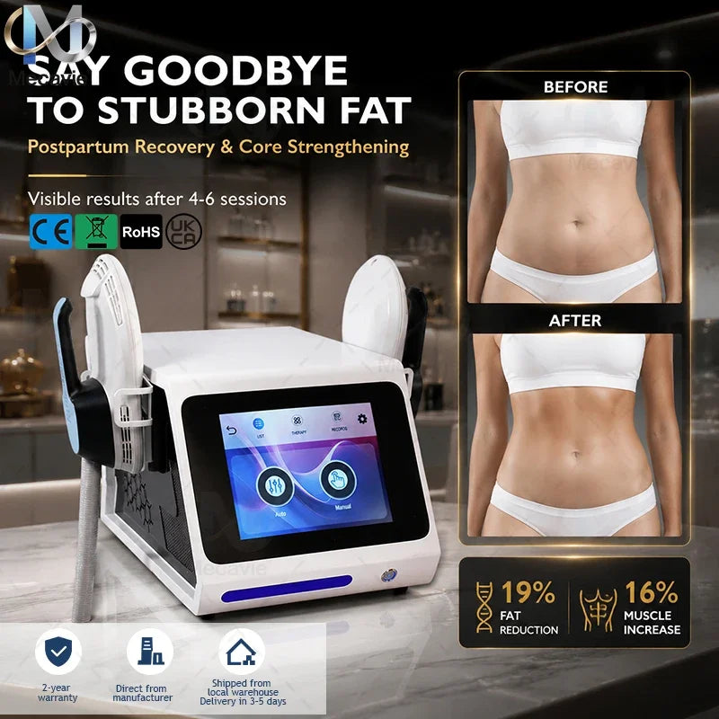 Safe Painless Professional EMS Body Shaping Instrument Upgraded 6500W 200HZ Abdominal Muscle Trainer for Slimming Body Shaping