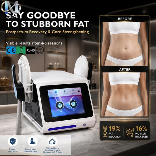 Safe Painless Professional EMS Body Shaping Instrument Upgraded 6500W 200HZ Abdominal Muscle Trainer for Slimming Body Shaping