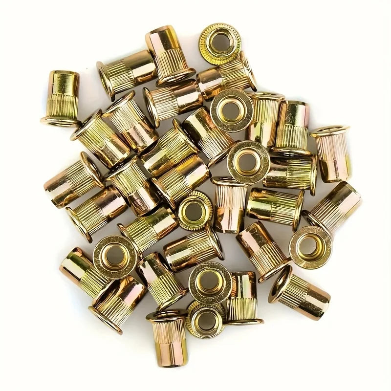 102Pcs Rivet Nuts Kit M3 M4 M5 M6 M8 Zinc Plated Carbon Steel Blind Rivet Nut Assortment for Sheet Metal Automotive Repair