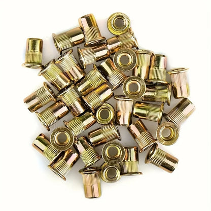 102Pcs Rivet Nuts Kit M3 M4 M5 M6 M8 Zinc Plated Carbon Steel Blind Rivet Nut Assortment for Sheet Metal Automotive Repair