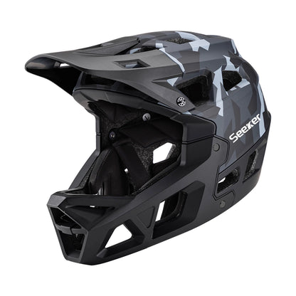 UMUSEEKER Bicycle Cross-Country Full-Face Helmet, One-Piece Impact-Resistant Adult Mountain Biking Downhill Safety Protective He