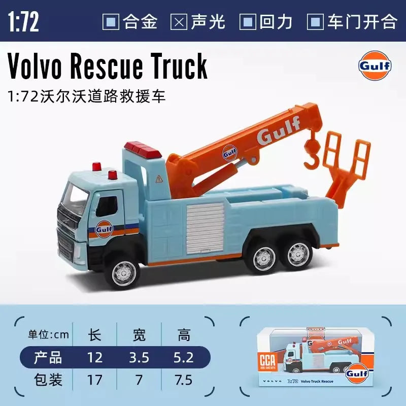 CCA 1:72 Road rescue Petrol stations  Collection Racing Alloy Car Model Children's Toy Car Casting Pullback Function
