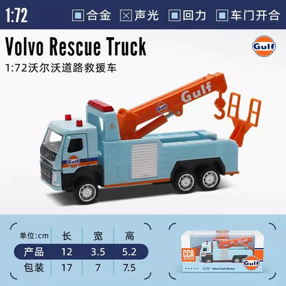 CCA 1:72 Road rescue Petrol stations  Collection Racing Alloy Car Model Children's Toy Car Casting Pullback Function