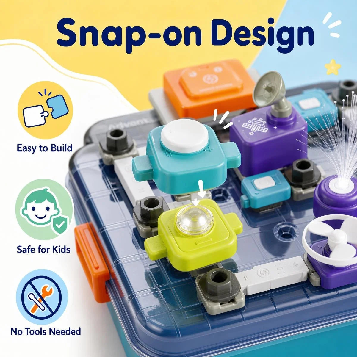 58PCS Kids Modular Circuit Science Experiment Set, STEM Educational Toy with 100 Fun Learning Projects